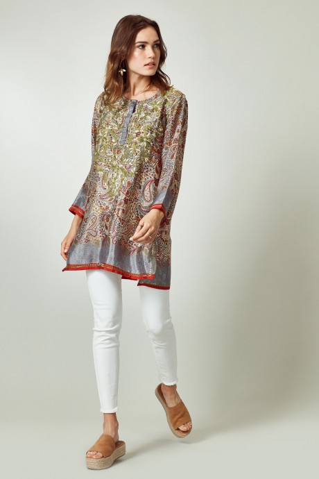 Camisola Molly Jones Seda Estampada Rojo
