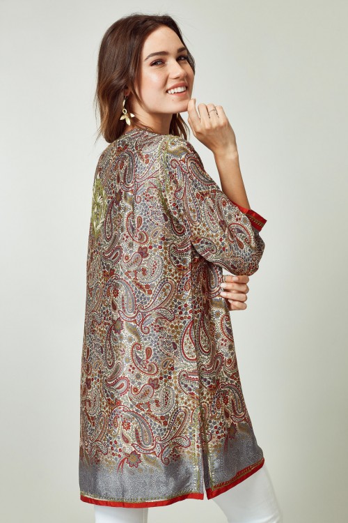 Camisola Molly Jones Seda Estampada Rojo