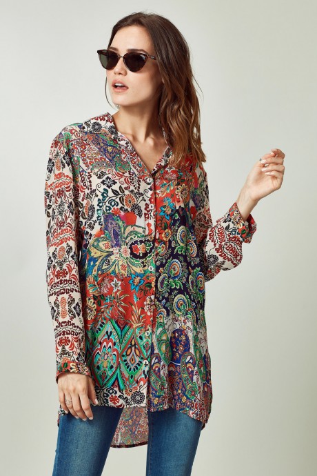 Camisa Dama Estampada Rojo