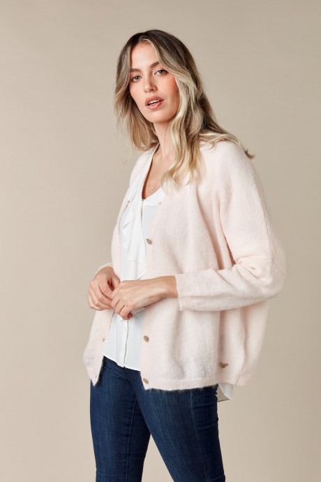 Cardigan Malice en Mohair y Lana - Rosa Cardigan Malice en Mohair y Lana - Rosa