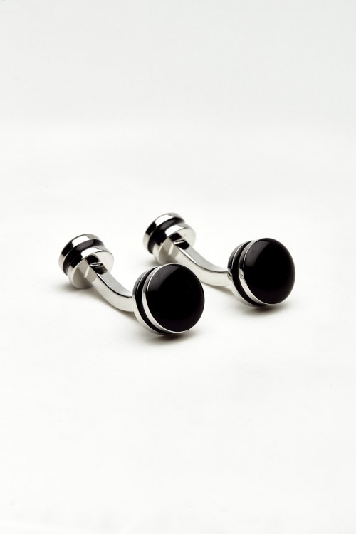 Gemelos de Metal Club House Plateado y Negro