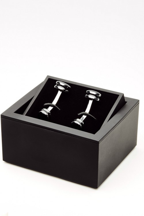 Gemelos de Metal Club House Plateado y Negro